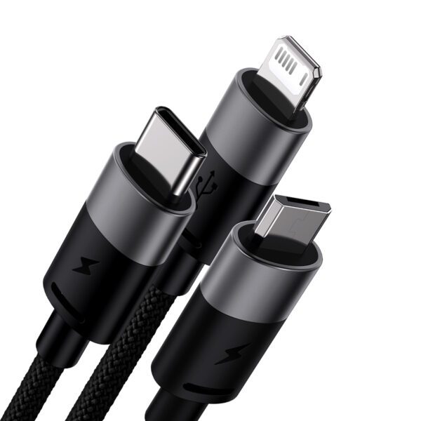 Baseus cable 3in1 StarSpeed USB - micro USB + Lightning + USB-C 1,2m 3,5A black