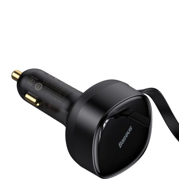 396311_oryg Baseus car charger Enjoyment Retractable 2w1 30W black with cable 2x USB-C