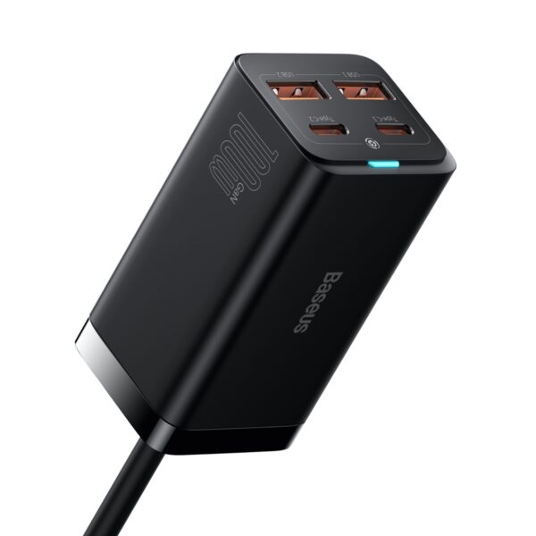 Baseus wall charger GaN3 Pro 100W 2x USB-C 2x USB black
