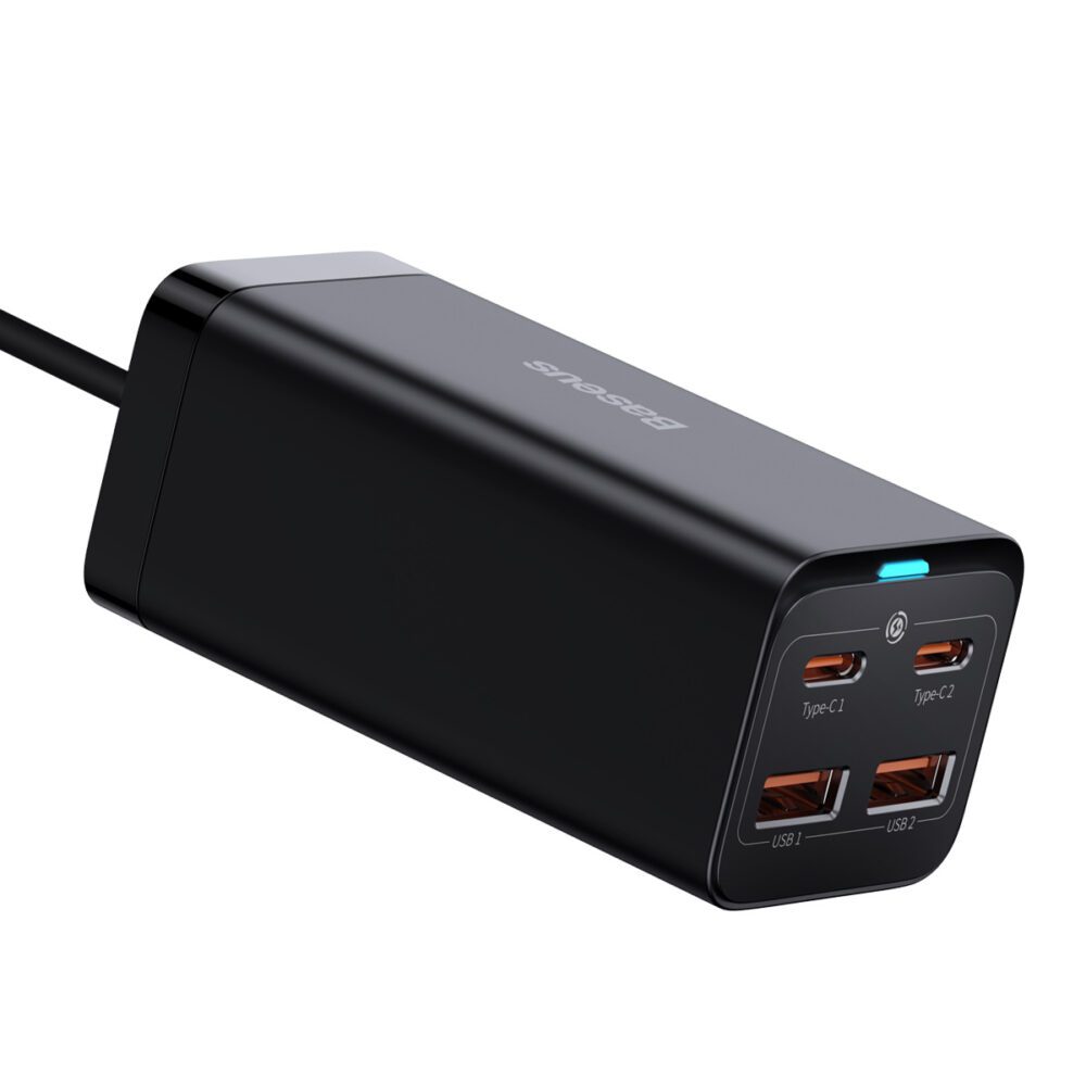 396323_oryg Baseus wall charger GaN3 Pro 100W 2x USB-C 2x USB black