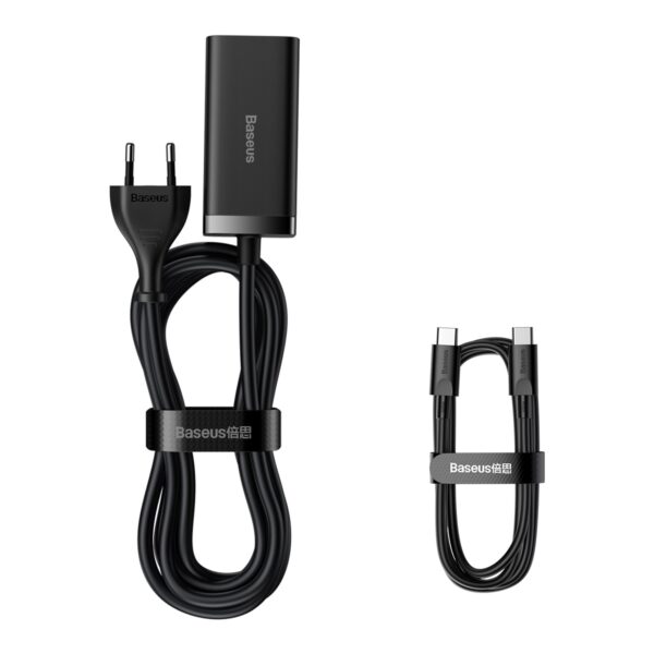 Baseus wall charger GaN3 Pro 100W 2x USB-C 2x USB black