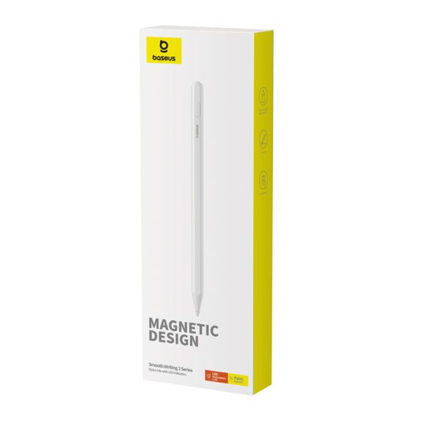 OS-Baseus Smooth Writing 2 Series Stylus Lite with LED Indicators, Moon White (Active version with type-C cable and active pen tip)