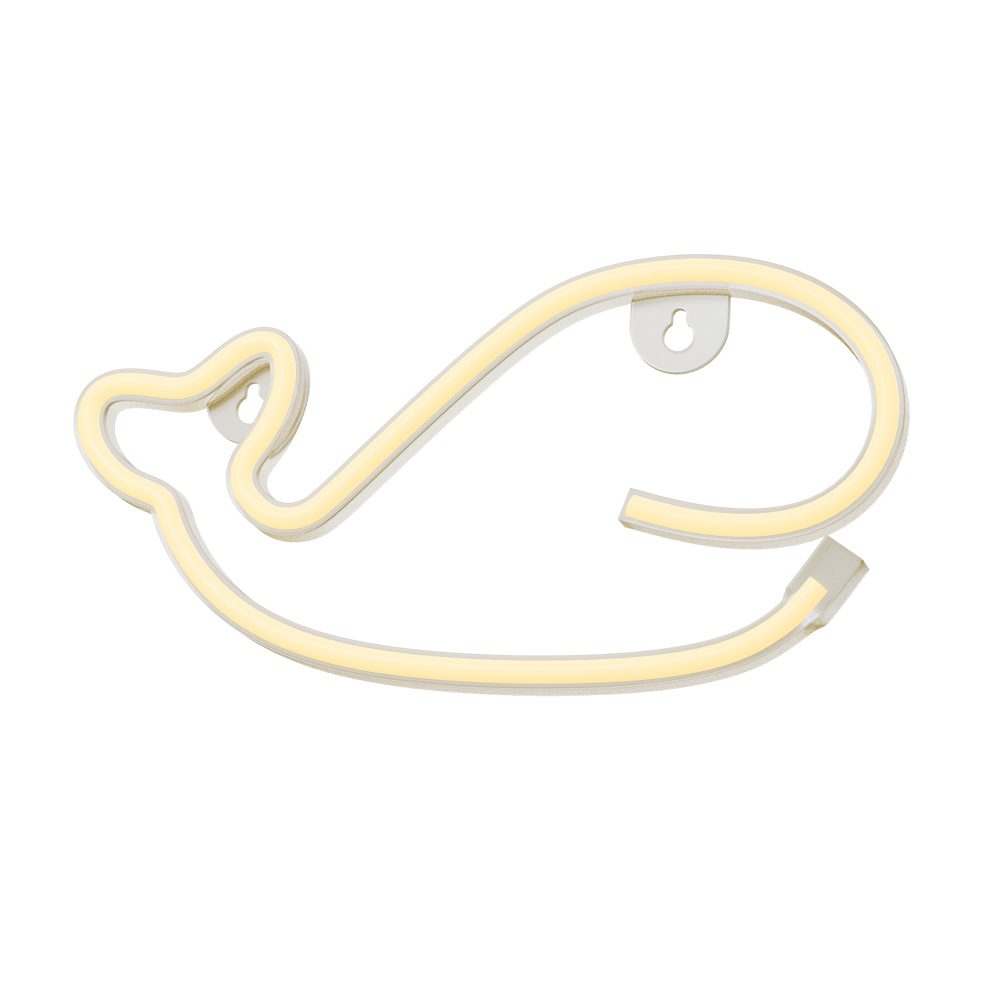 396874_oryg Neon LED Light WHALE warm white Bat + USB FLNE09 Forever Light