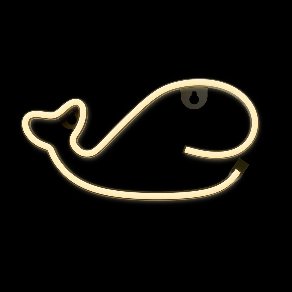 396875_oryg Neon LED Light WHALE warm white Bat + USB FLNE09 Forever Light