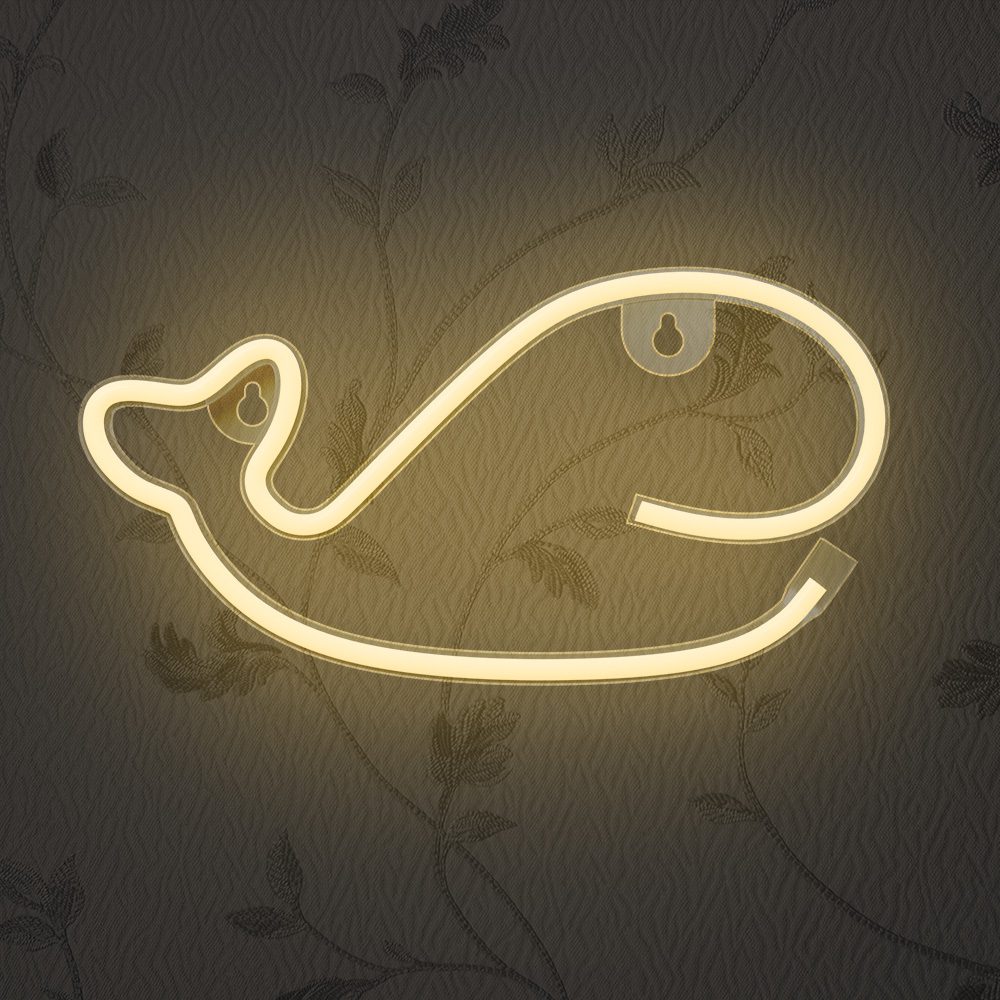 396876_oryg Neon LED Light WHALE warm white Bat + USB FLNE09 Forever Light