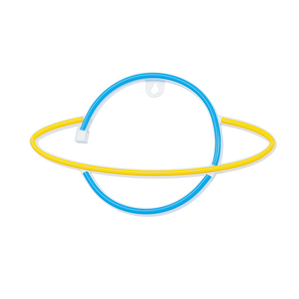 Neon LED Light SATURN yellow blue Bat + USB FLNE11 Forever Light