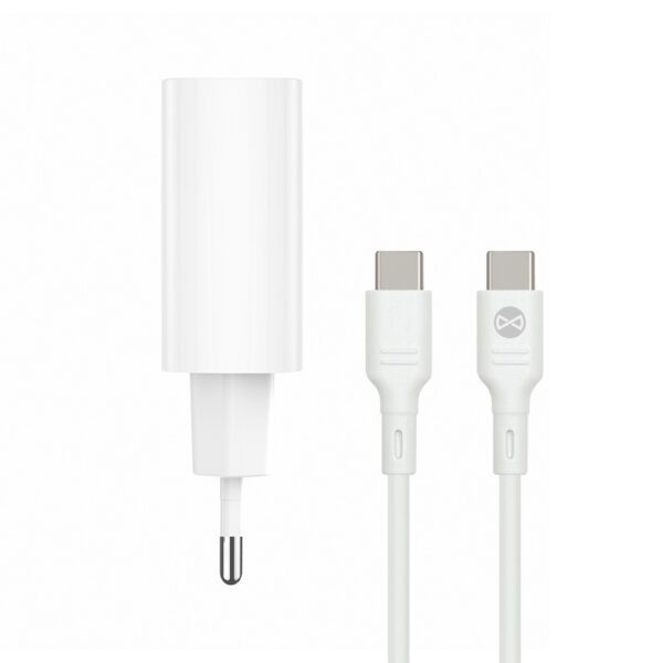 397876_oryg Forever TC-07-30AC PD QC charger 1x USB-C 1x USB 30W white + USB-C - USB-C cable 60W