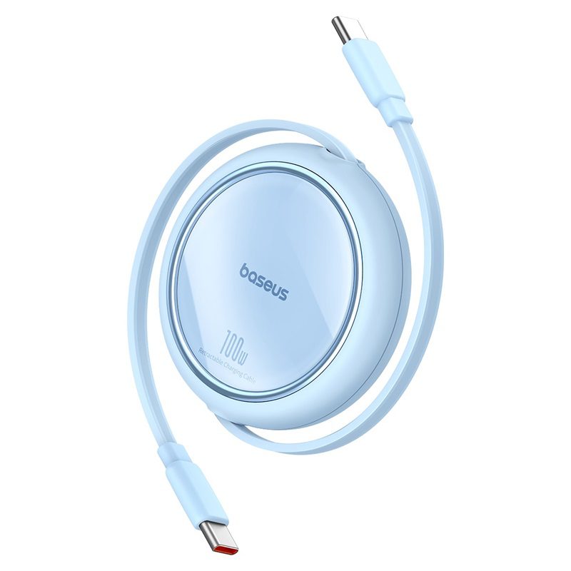 398529_oryg Baseus Free2Draw Mini Retractable Charging Cable Type-C to Type-C 100W 1m Galaxy Blue