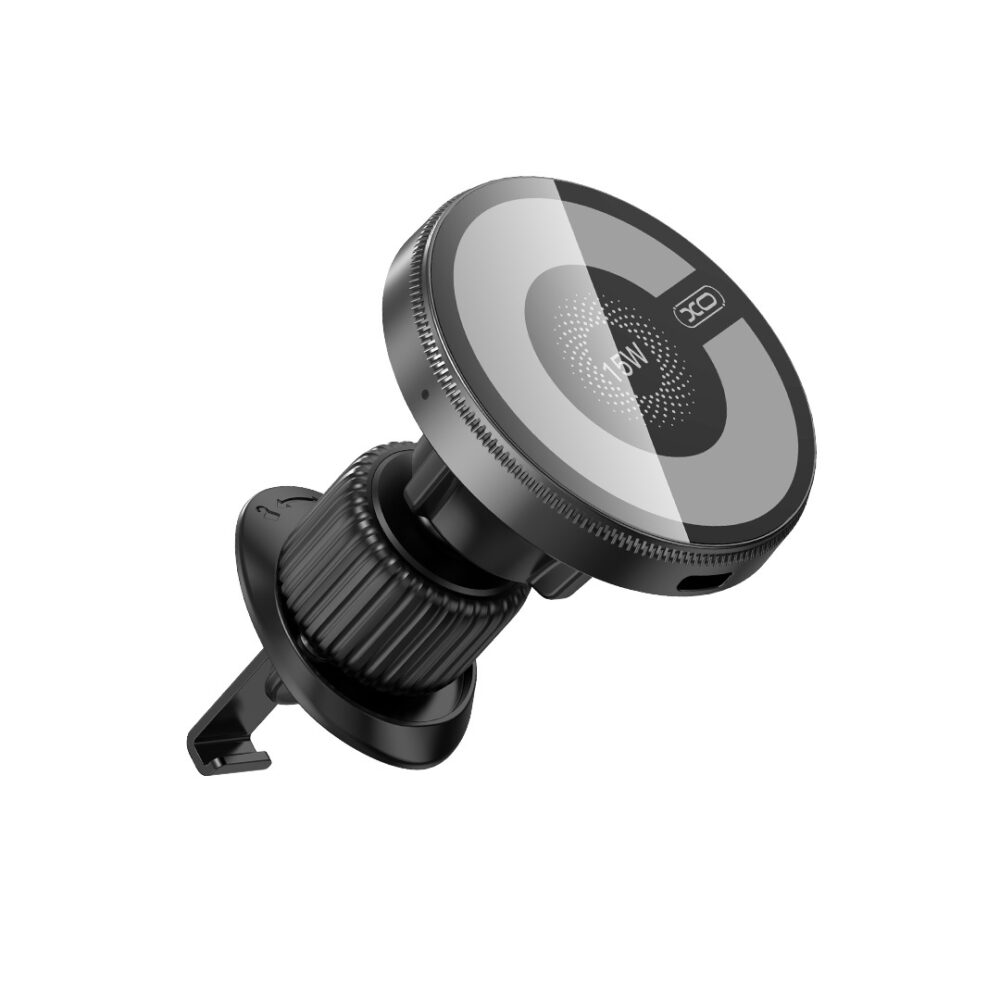 399518_oryg XO car holder magnetic CX025 with wireless inductive charger 15W black air vent