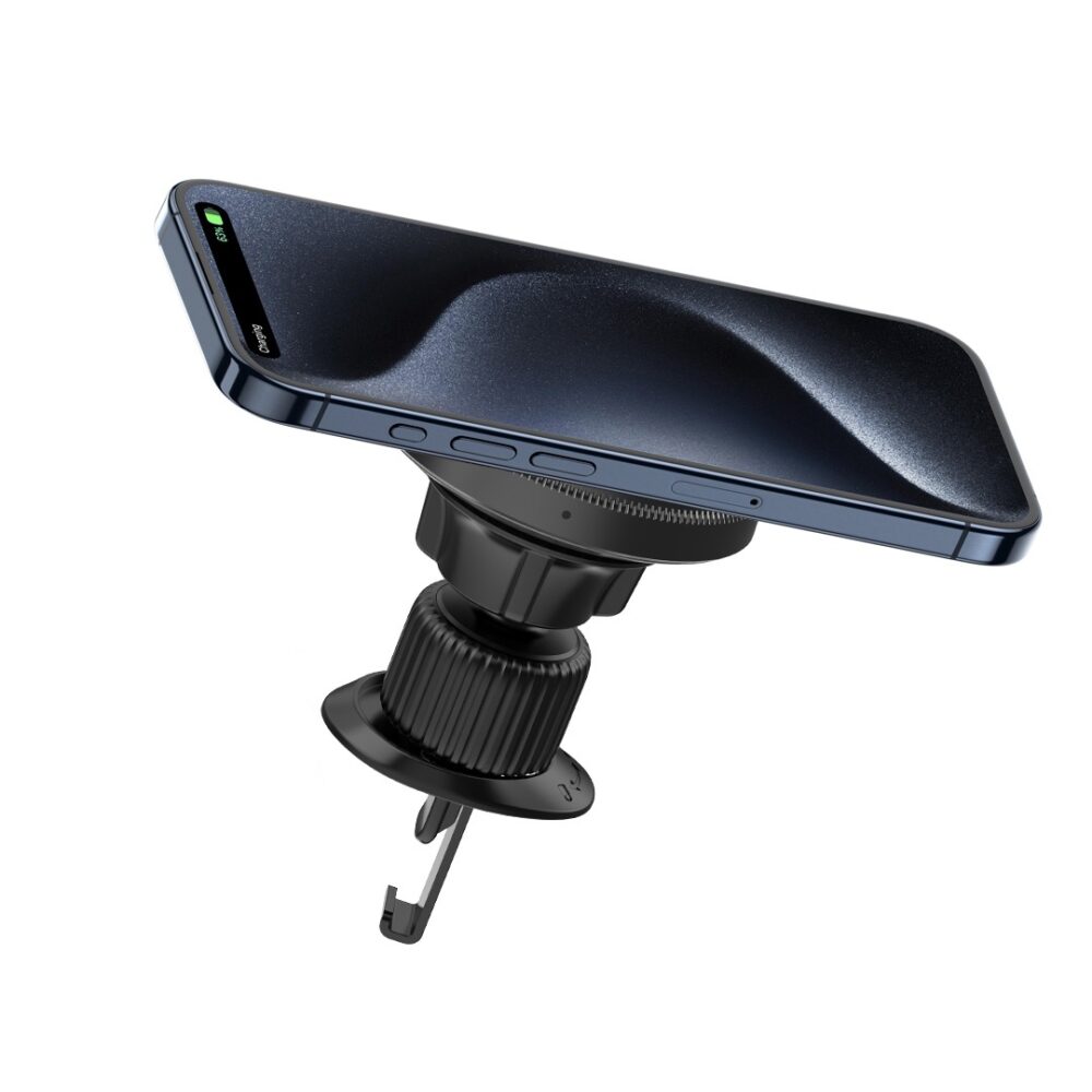 399521_oryg XO car holder magnetic CX025 with wireless inductive charger 15W black air vent