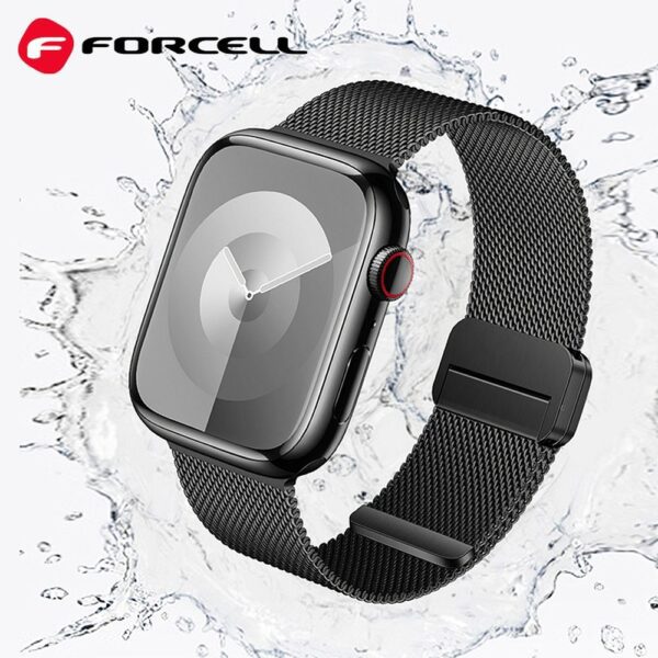 3a123e954375beb3d154fc140bd6d0e9 FORCELL F-DESIGN FA14 magnetic stainless steel strap for APPLE Watch 42 / 44 / 45 / 49 mm black