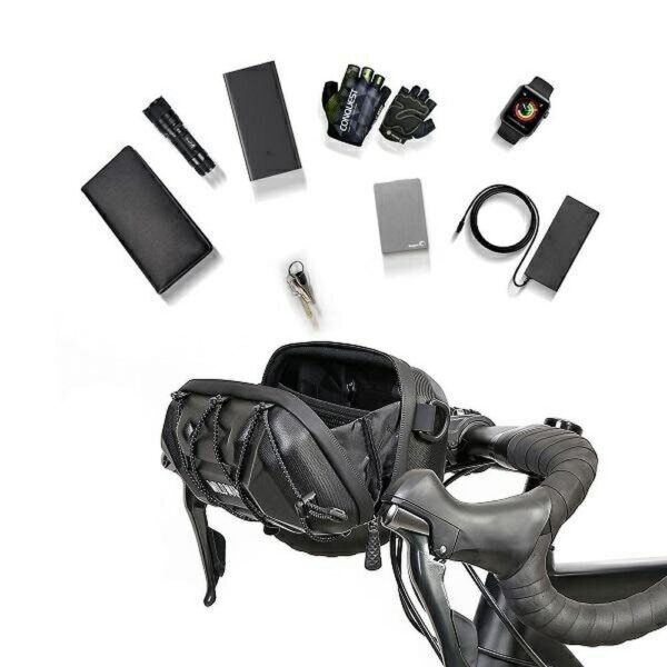 3eb3e413d2e6f3d50ef35aad8fc98ff0 WILDMAN traveling bag for bike handlebars with zipper 2L XT17 black