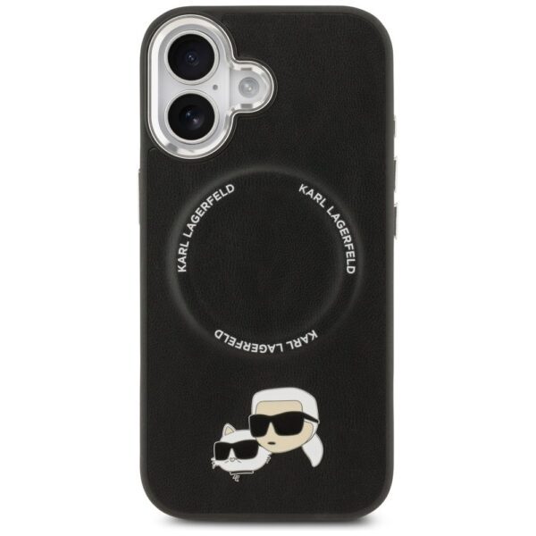 KARL LAGERFELD case for IPHONE 17 compatible with MagSafe KLHMP17SPSMLRKCK (PU K&C Pins) black