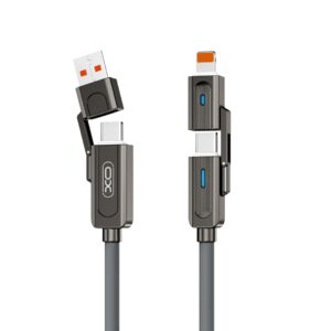 XO cabel NB275 4w1 USB-C - Lightning + USB - USB-C 60W 1,0m szary