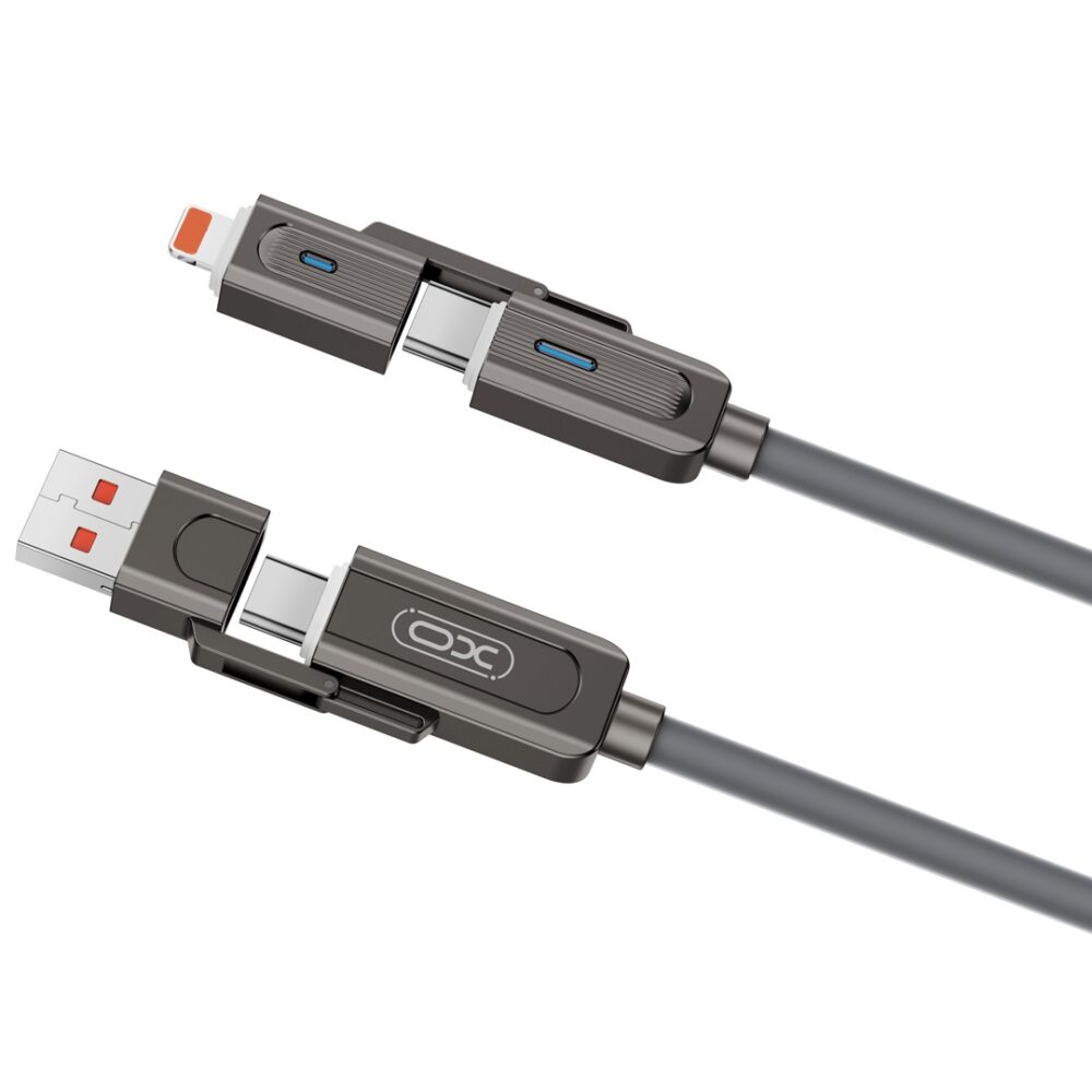 400080_oryg XO cabel NB275 4w1 USB-C - Lightning + USB - USB-C 60W 1,0m szary