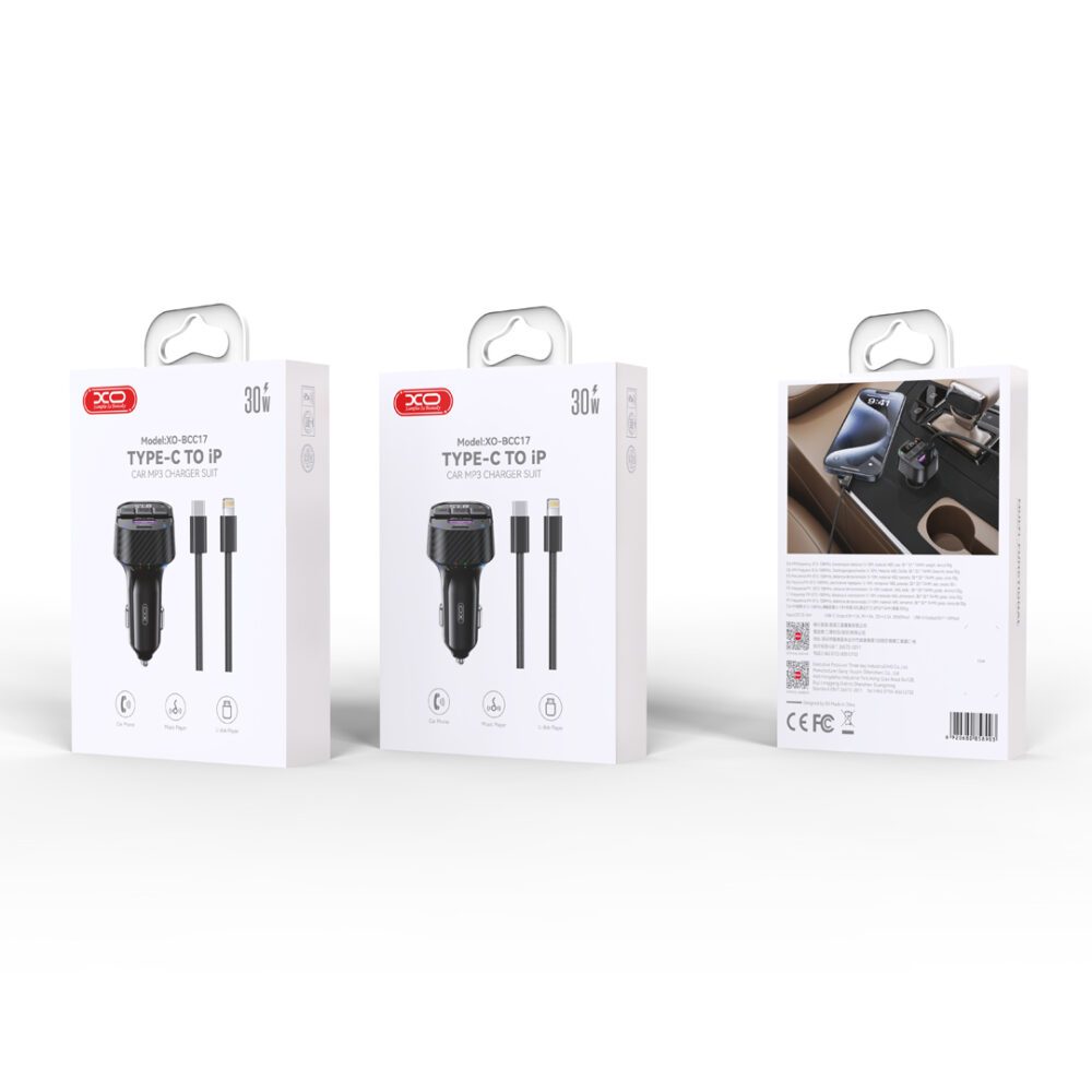 400217_oryg XO transmitter FM BCC17 Bluetooth MP3 car charger 30W black
