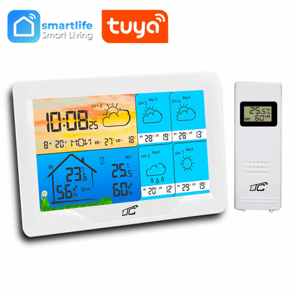 SMART weather station with color display White TUYA LTC