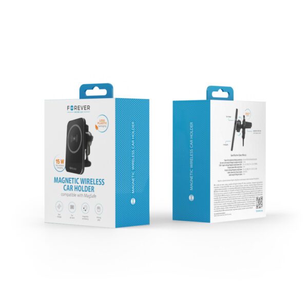 Forever car holder for air vent MACH-100 magnetic with wireless charging black 15W
