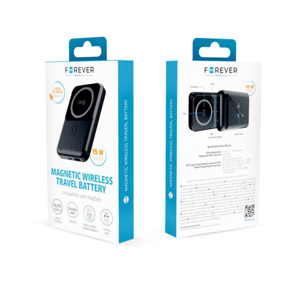 Forever wireless power bank MATB-100 PD QC 22.5W 10000 mAh magnetic black