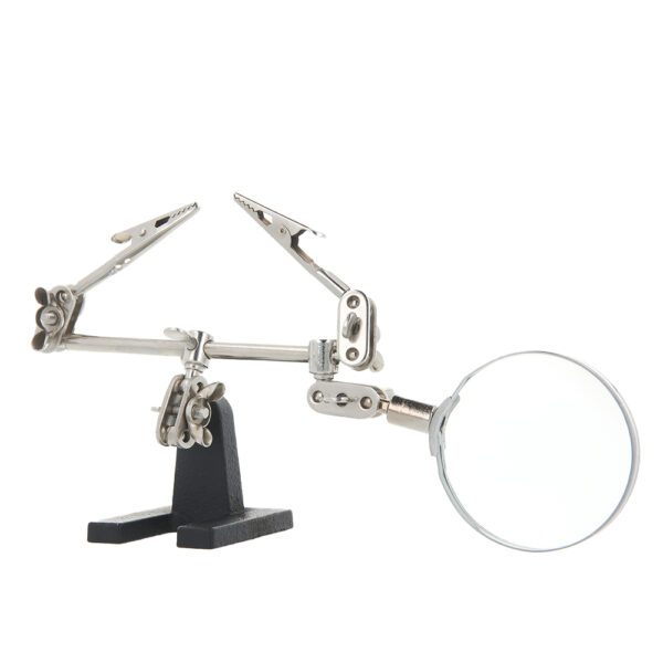 402474_oryg Soldering holder with magnifying glass