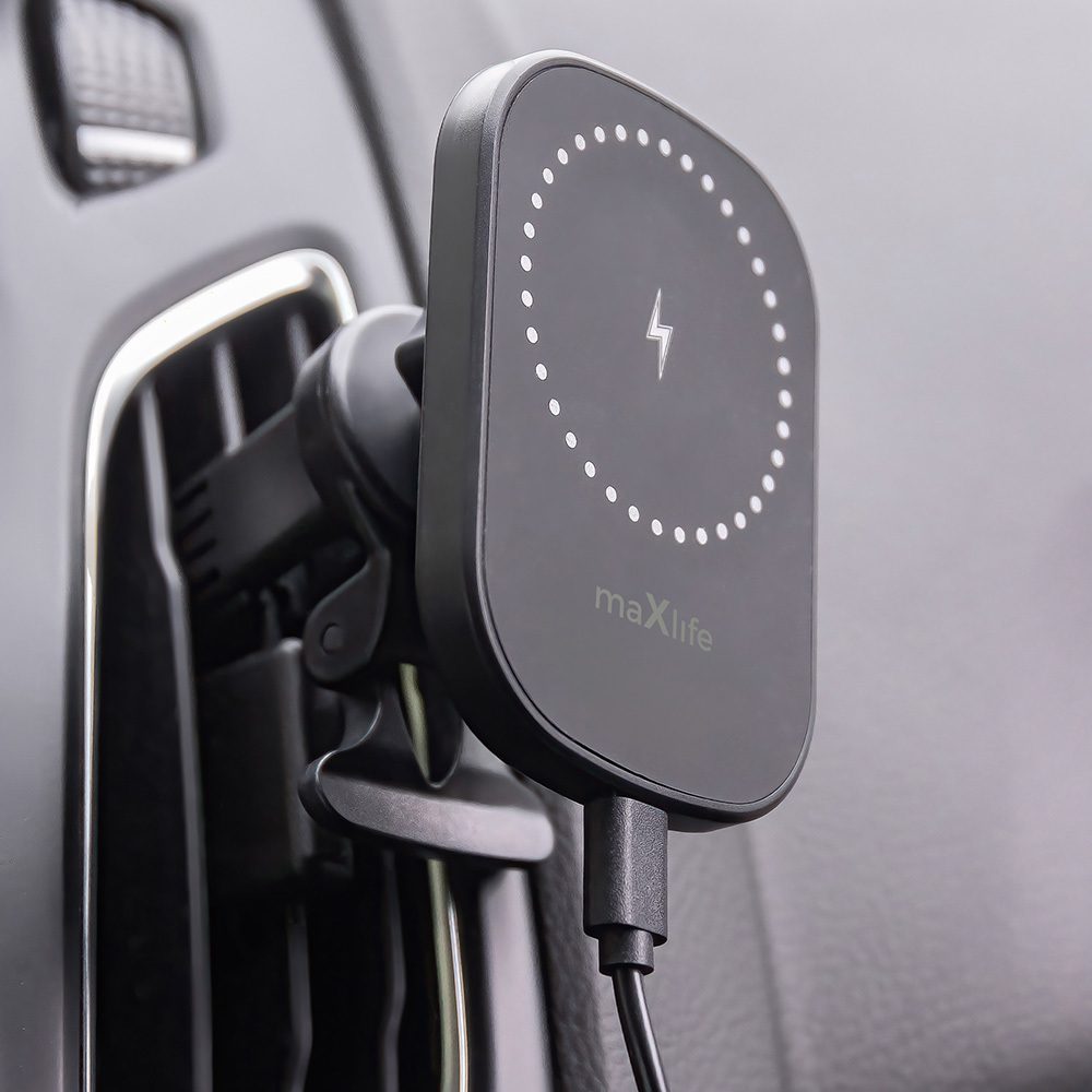 402688_oryg Maxlife car holder for air vent MXCH-16 magnetic with wireless charging black 15W