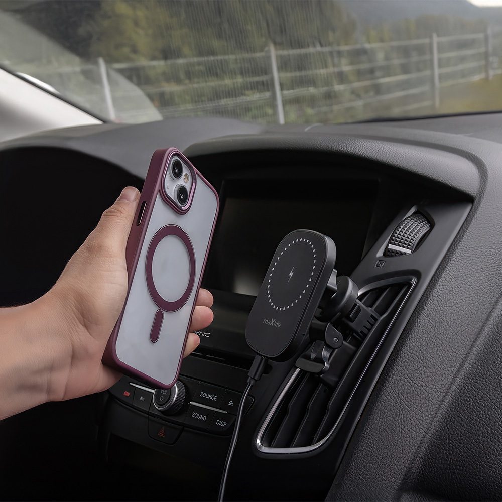 402689_oryg Maxlife car holder for air vent MXCH-16 magnetic with wireless charging black 15W