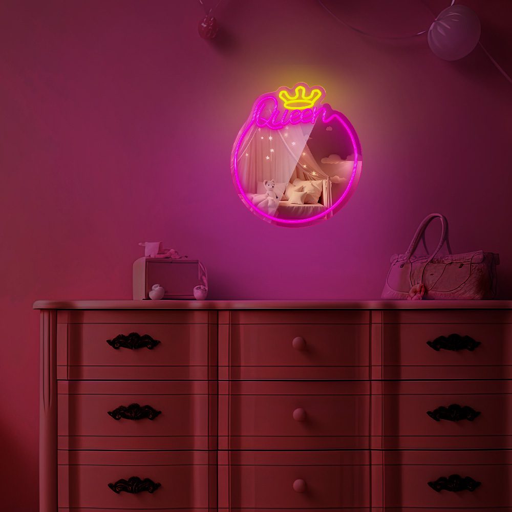 403012_oryg Neon MIRROR LED QUEEN warm white pink FMNE04 Forever Light