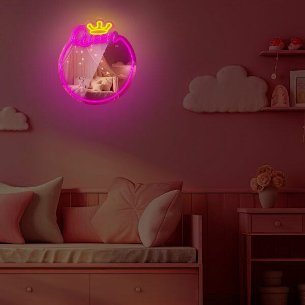 Neon MIRROR LED QUEEN warm white pink FMNE04 Forever Light