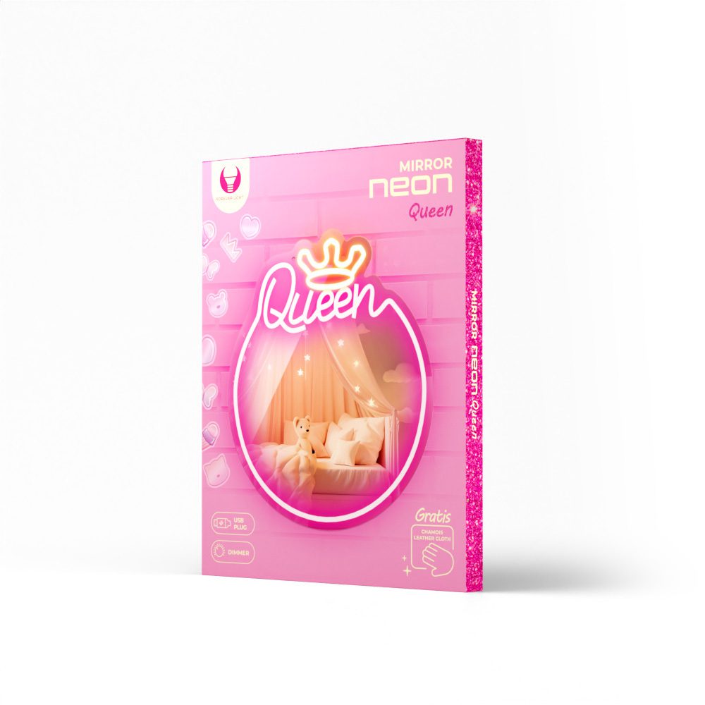 403020_oryg Neon MIRROR LED QUEEN warm white pink FMNE04 Forever Light