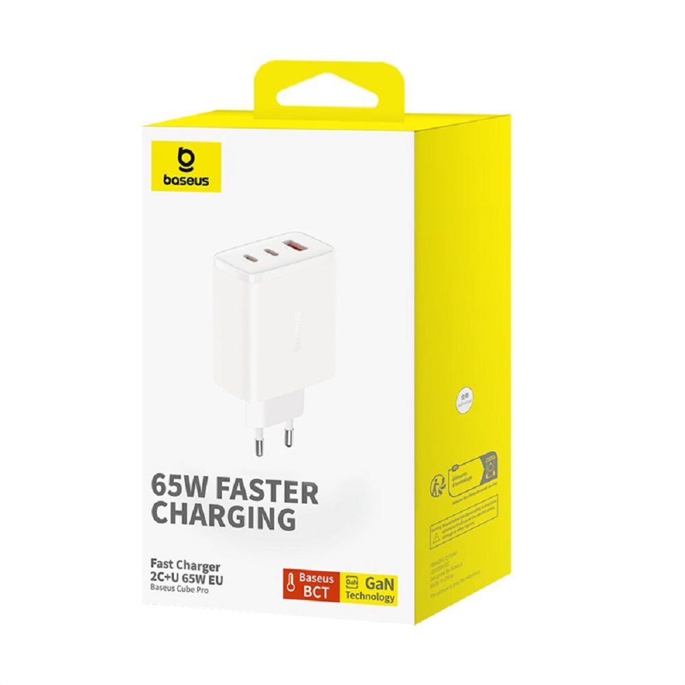 404326_oryg Baseus wall charger Cube Pro PD 65W 2x USB-C 1x USB white