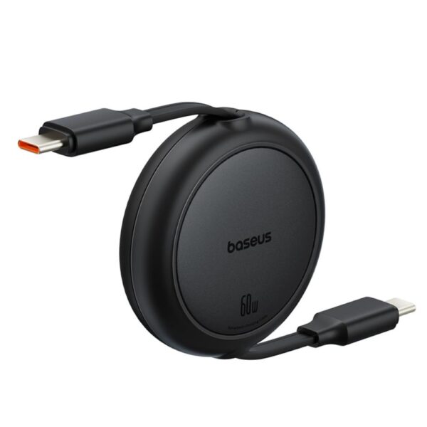 Baseus Free2Pull Mini Charging Cable USB-C to USB-C 60W 1m Cluster Black
