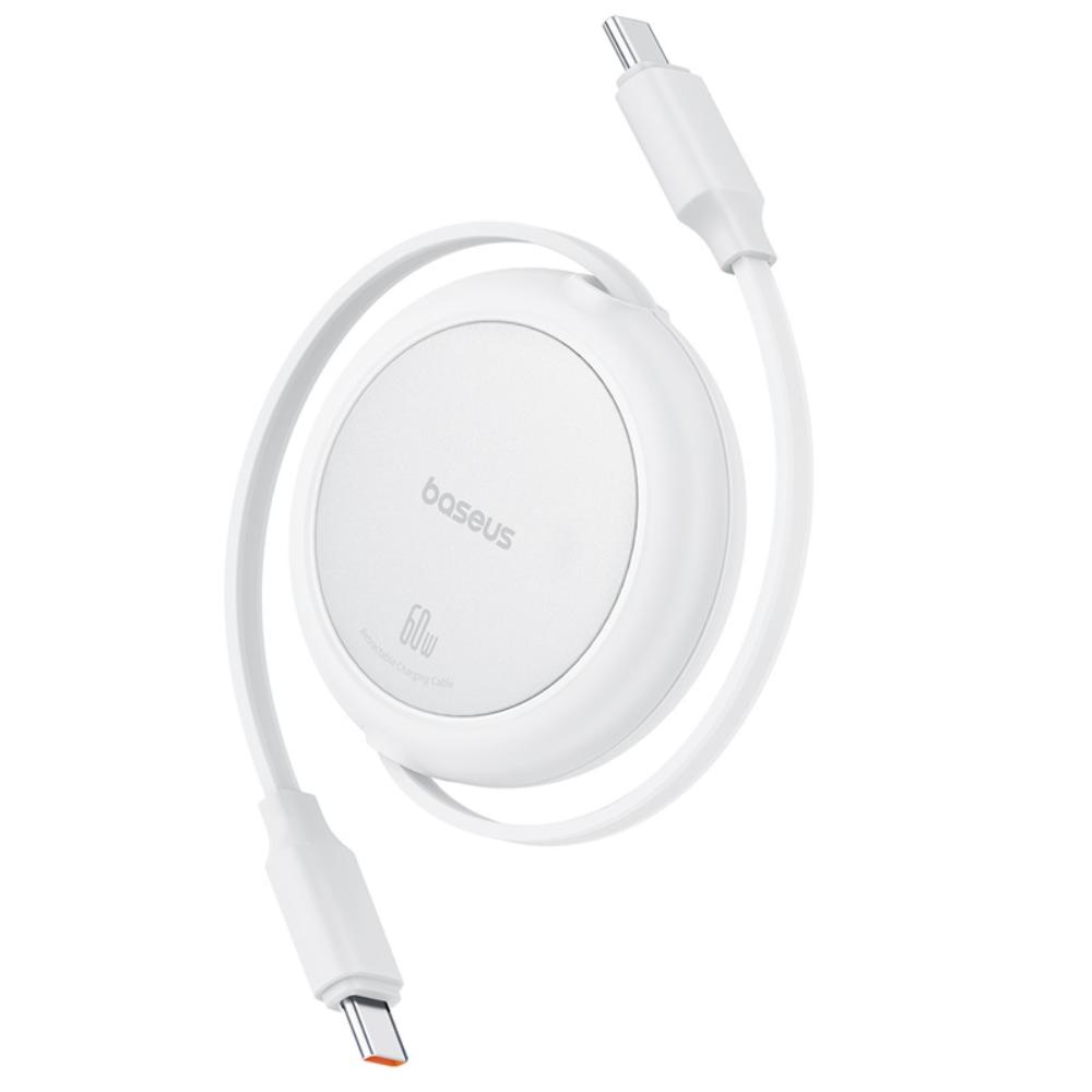 Baseus Free2Pull Mini Charging Cable USB-C to USB-C 60W 1m Moon White