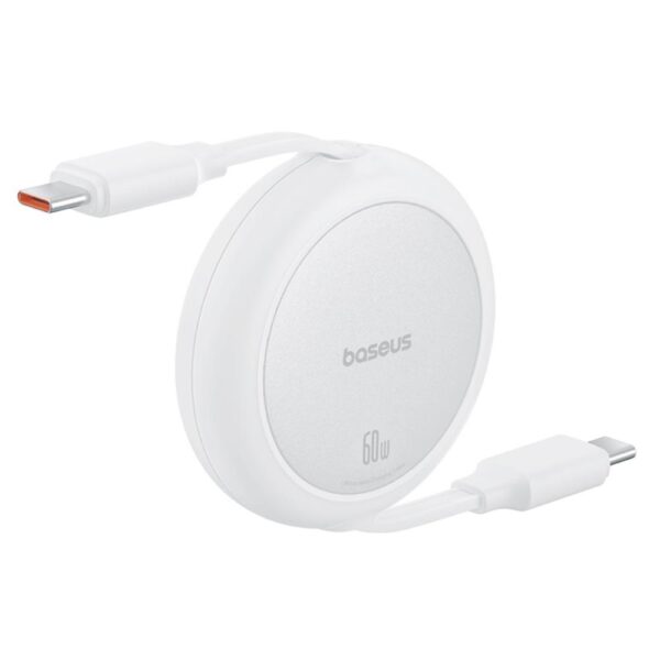 Baseus Free2Pull Mini Charging Cable USB-C to USB-C 60W 1m Moon White