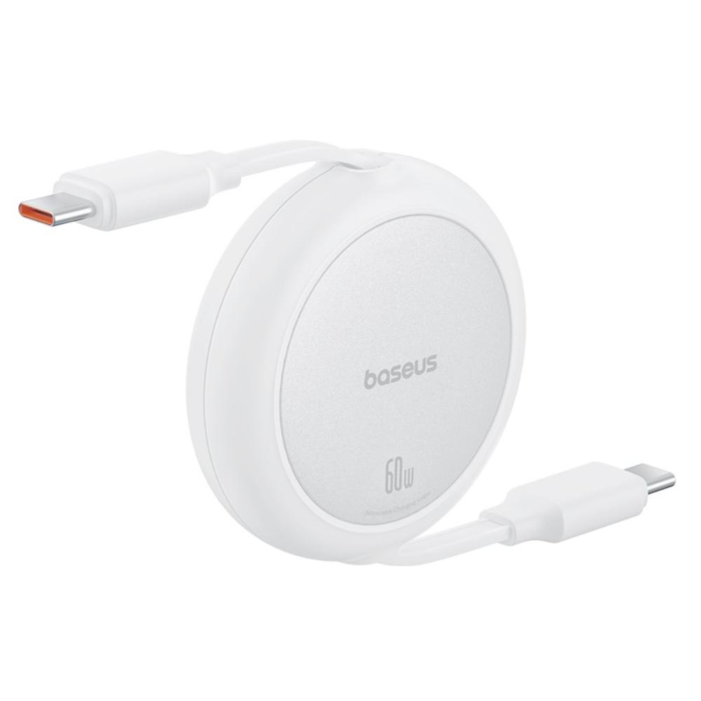 Baseus Free2Pull Mini Charging Cable USB-C to USB-C 60W 1m Moon White