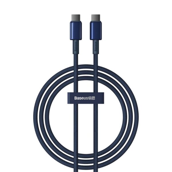 Baseus Tungsten Gold Fast Charging Data Cable Type-C to Type-C 100W 2m Deepsea Blue