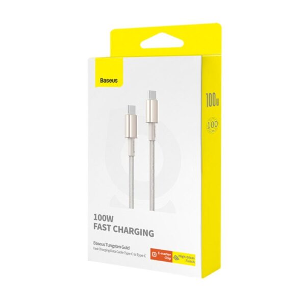 Baseus Tungsten Gold Fast Charging Data Cable Type-C to Type-C 100W 1m Titanium Galaxy Gold