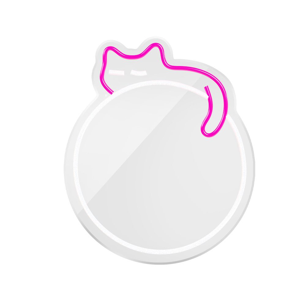 405613_oryg Neon MIRROR LED SLEEPING CAT white pink FMNE03 Forever Light