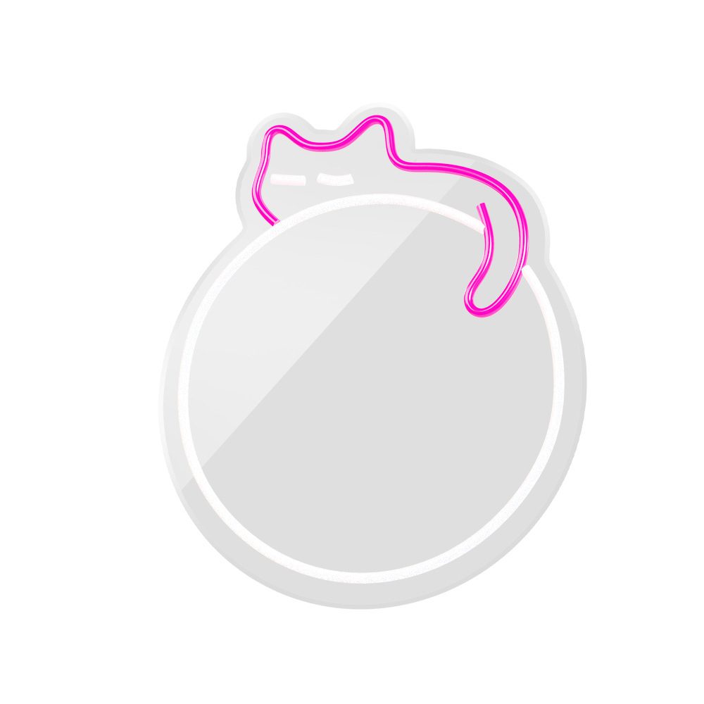 405614_oryg Neon MIRROR LED SLEEPING CAT white pink FMNE03 Forever Light