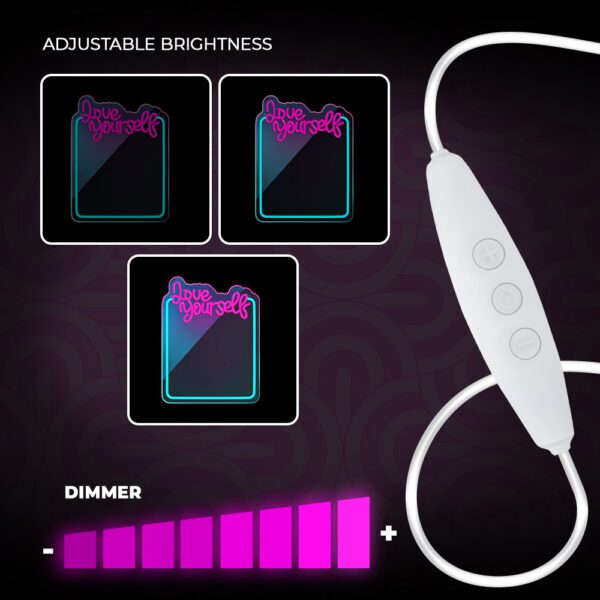 Neon MIRROR LED LOVE YOURSELF turquoise pink FMNE01 Forever Light