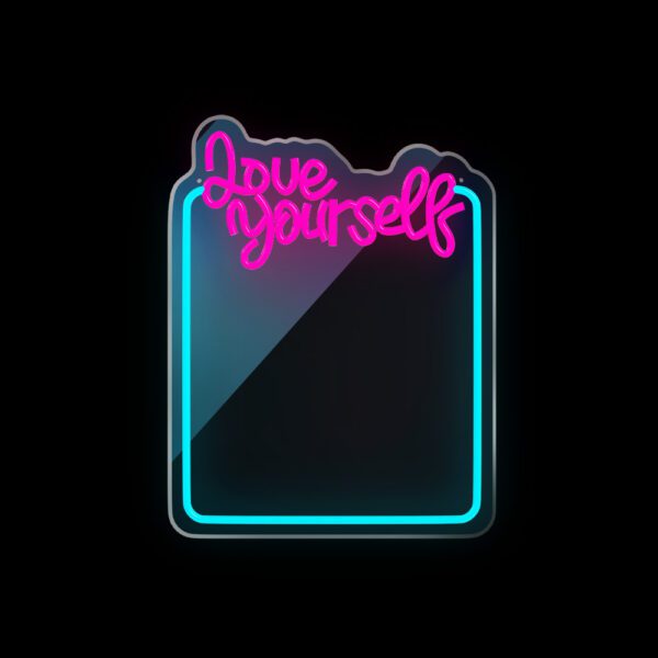 Neon MIRROR LED LOVE YOURSELF turquoise pink FMNE01 Forever Light