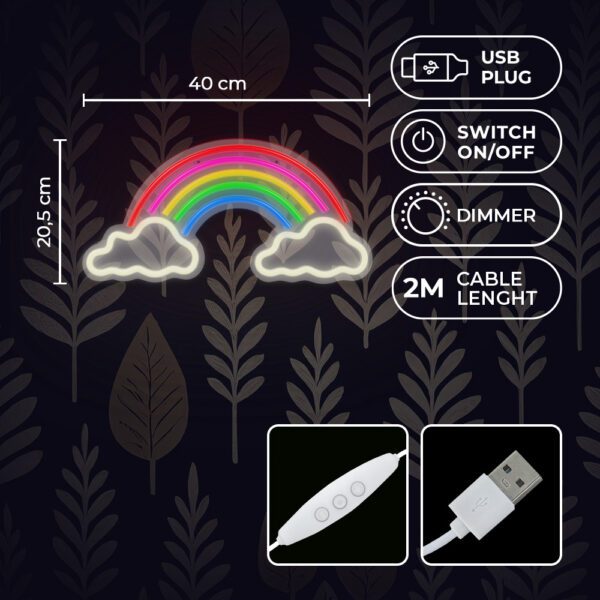 Neon PLEXI LED RAINBOW ON CLOUDS multicolor FPNE32 Forever Light