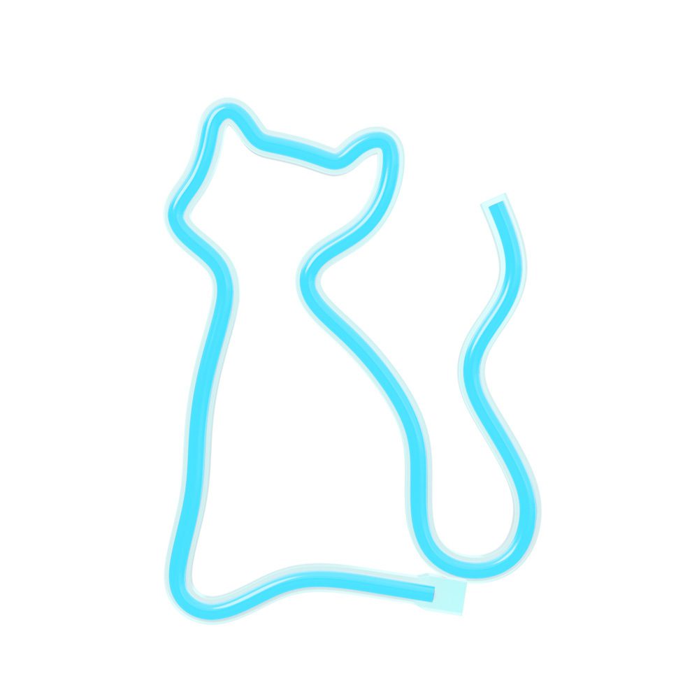406614_oryg Neon LED Light CAT turquoise NNE24 Neolia
