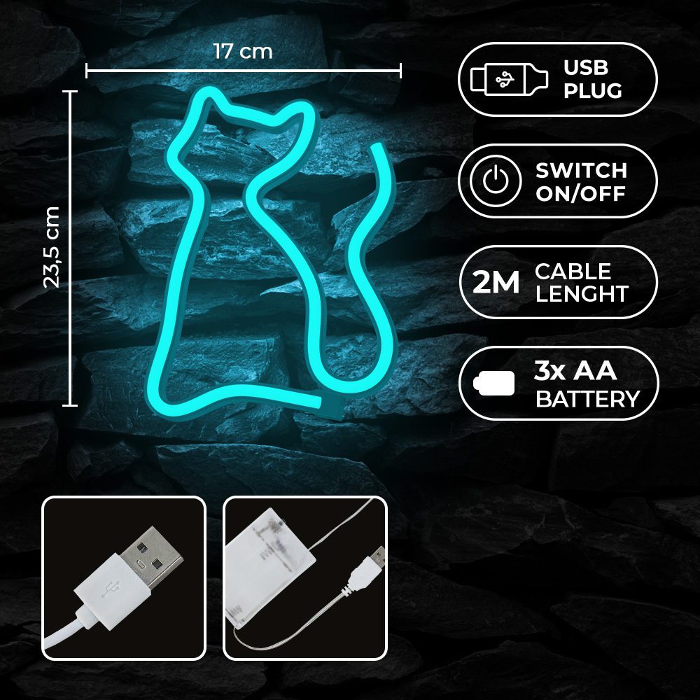 406616_oryg Neon LED Light CAT turquoise NNE24 Neolia