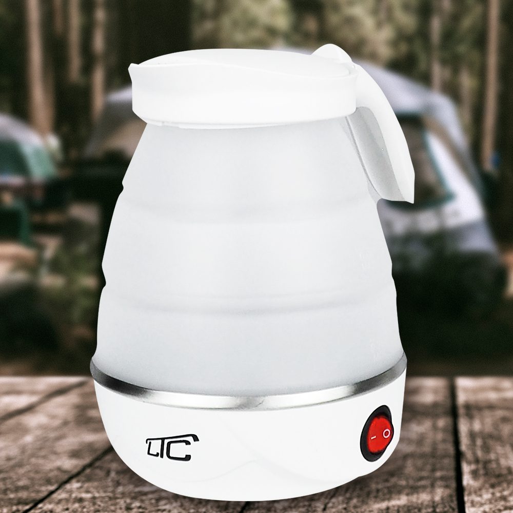406993_oryg Foldable silicone mini tourist kettle white 220-240V/50Hz 0,6L LTC