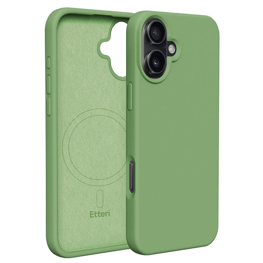 407488_oryg Etteri Silicone Mag case for iPhone 16 Plus 6,7" light green