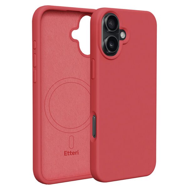 Etteri Silicone Mag case for iPhone 16 Plus 6,7" raspberry