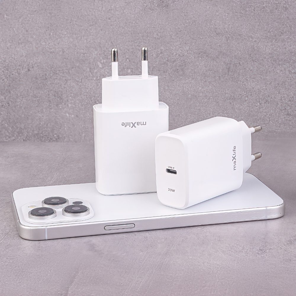 Maxlife MXTC-10-20C PD QC charger 1x USB-C 20W white