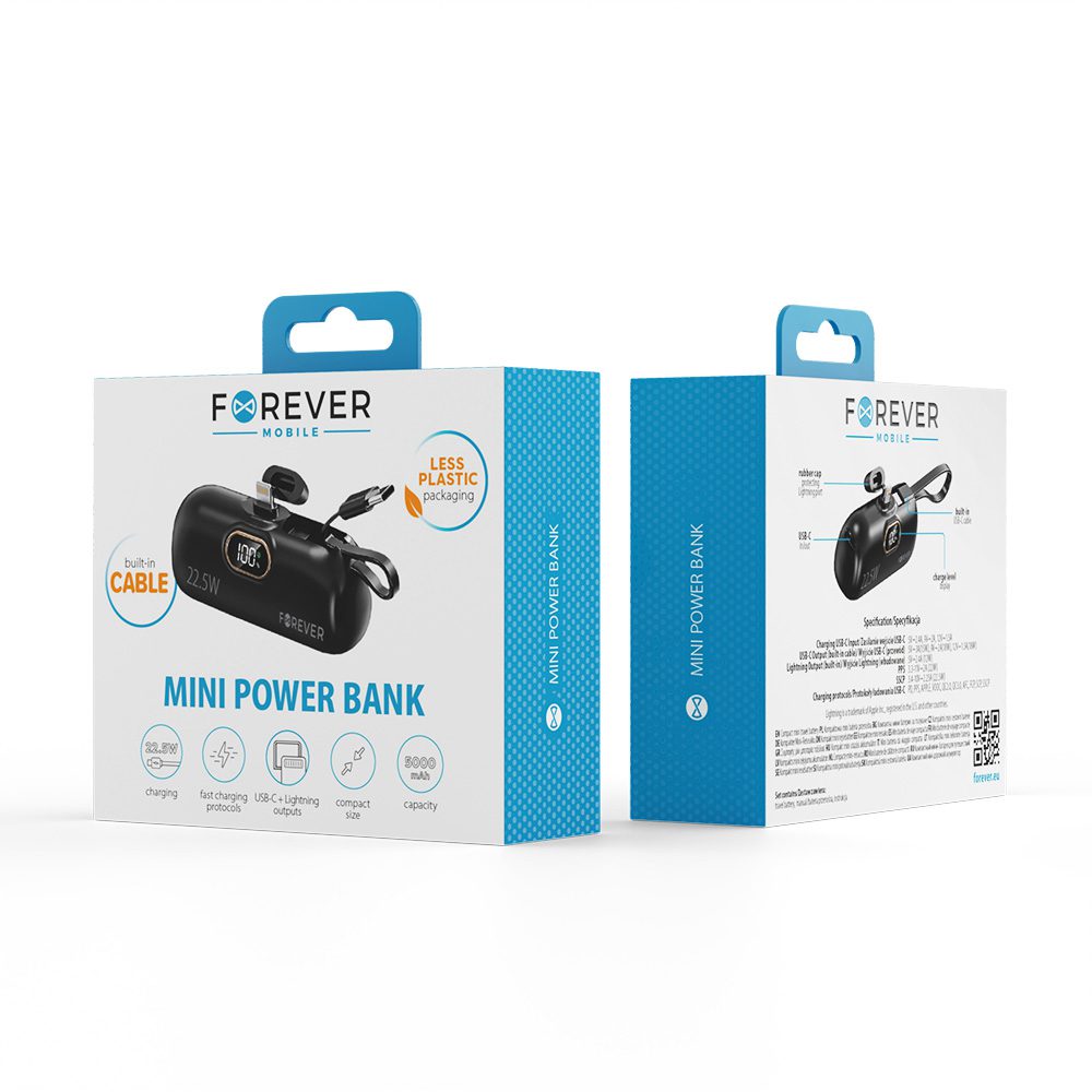 407614_oryg Forever mini power bank MTB-100 22.5W 5000 mAh Lightning black