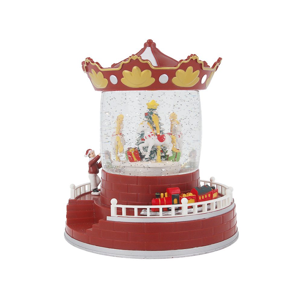 407849_oryg Christmas Snow Globe Lantern CAROUSEL FLX-4 Forever Light