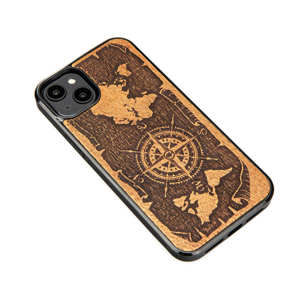 Bewood case for iPhone 15 Plus 6,7" Compass Rose Merbau